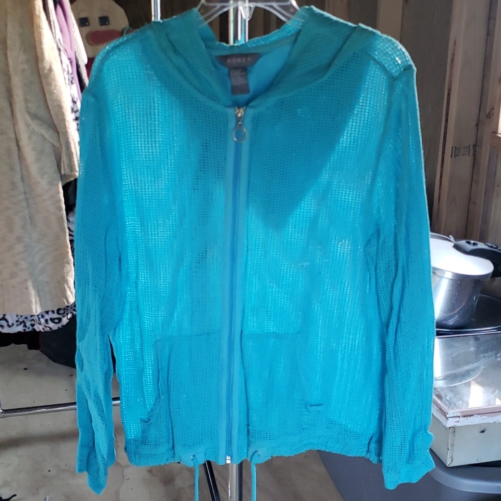 Net zip up jacket